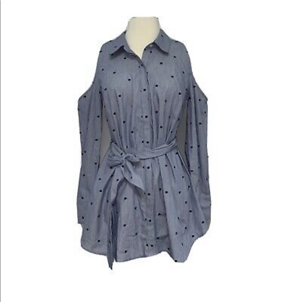 Cold Shoulder Maternity Button Down - image 2